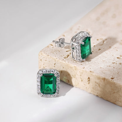 [Amore Jewelry]Luxurious Dainty Emerald Cut Banquet Earrings