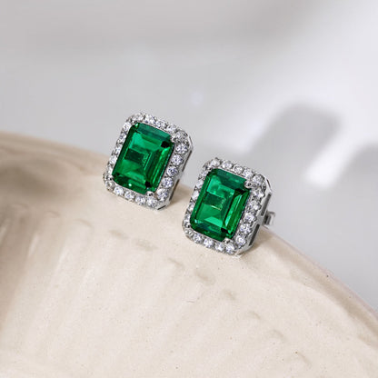 [Amore Jewelry]Luxurious Dainty Emerald Cut Banquet Earrings