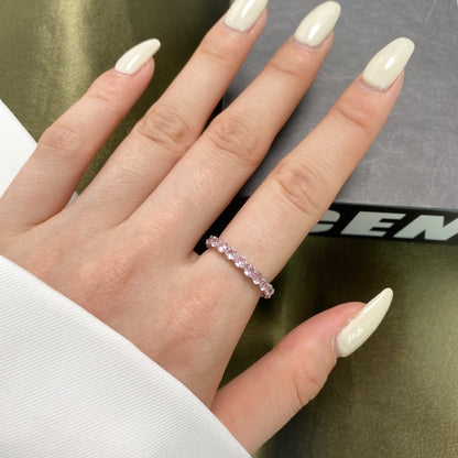 [Amore Jewelry]Sparkling Round Cut Tennis Ring
