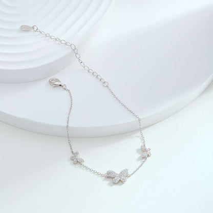 [Amore Jewelry]Delicate Butterfly Pendant Bracelet