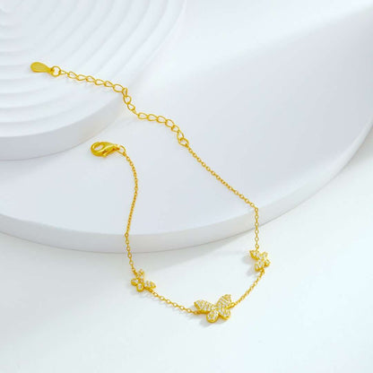 [Amore Jewelry]Delicate Butterfly Pendant Bracelet