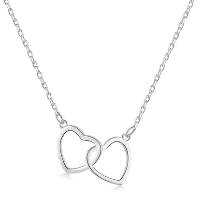 [Amore Jewelry]Sterling Silver Love Double Ring Necklace