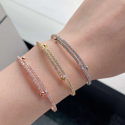 [Amore Jewelry]Row of Diamonds Round Fashion Bracelet