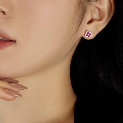 [Amore Jewelry]Four-Leaf Clover Flower Shaped Earrings