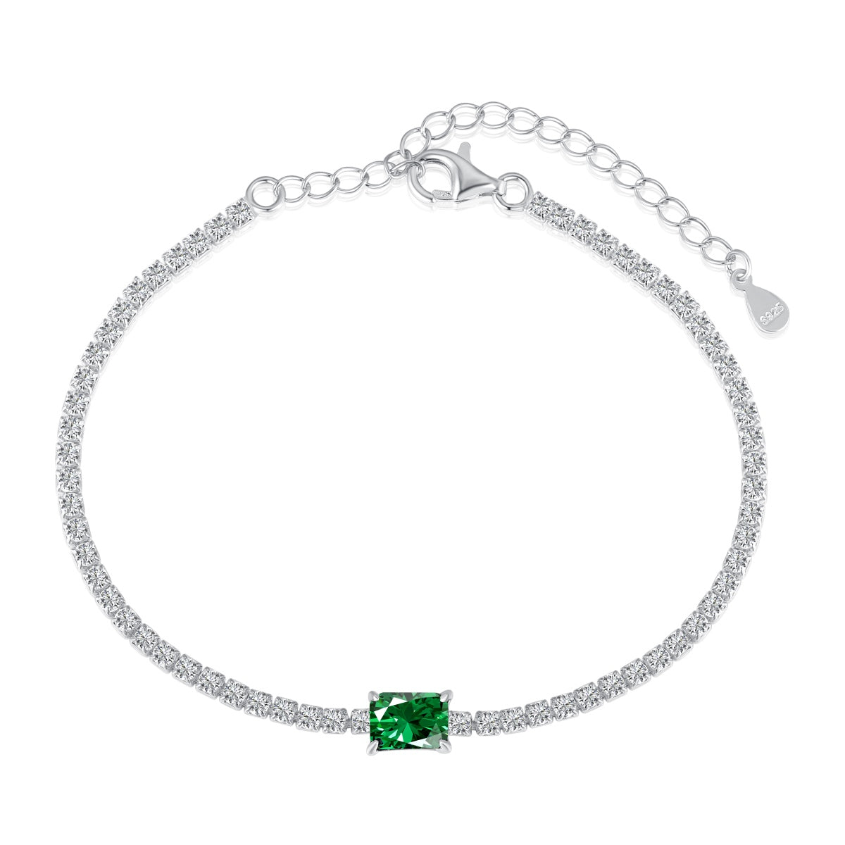 [Amore Jewelry]1.0 Carat Unique Emerald Cut Banquet Bracelet