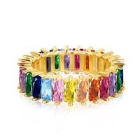 [Amore Jewelry]Unique Colorful Radiant Cut RIng