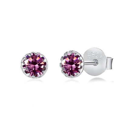 [Amore Jewelry]Sparkling Colorful Round Shape Earrings