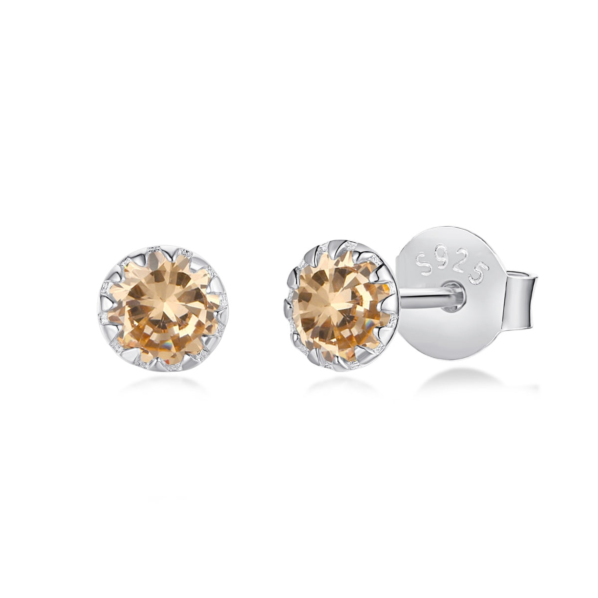[Amore Jewelry]Sparkling Colorful Round Shape Earrings