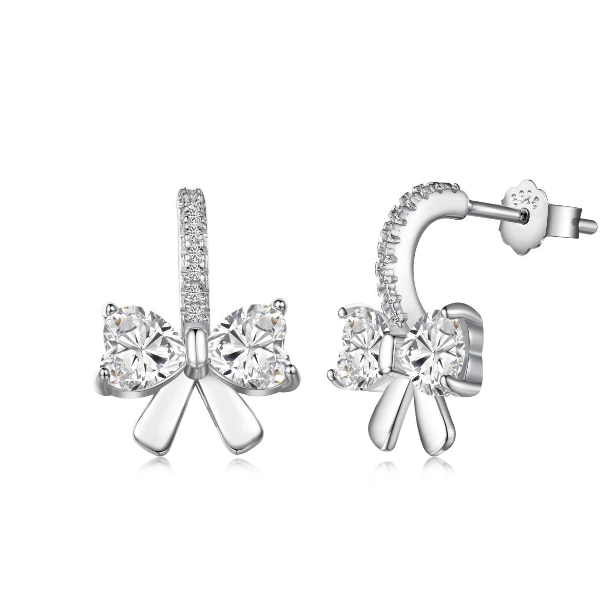 [Amore Jewelry]Exquisite Earrings With Heart-Shaped Bow Design