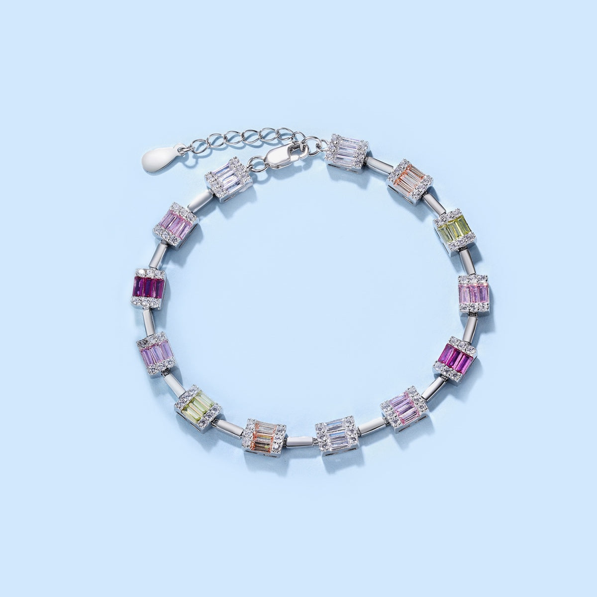 [Amore Jewelry]Dainty Charming Emerald Cut Daily Bracelet