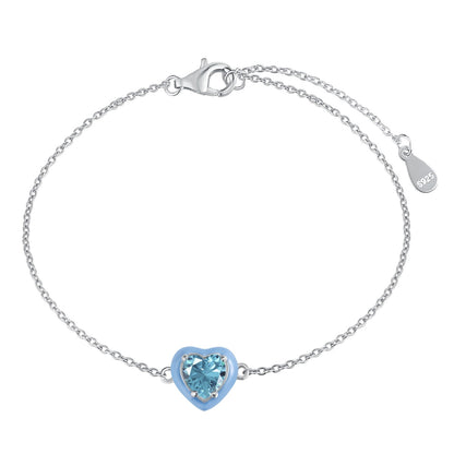[Amore Jewelry]Sparkling Romantic Heart Shape Lover Bracelet