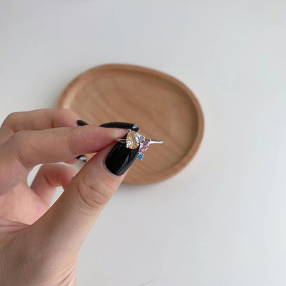 [Amore Jewelry]Radiant Colorful Multi Cut Daily Ring