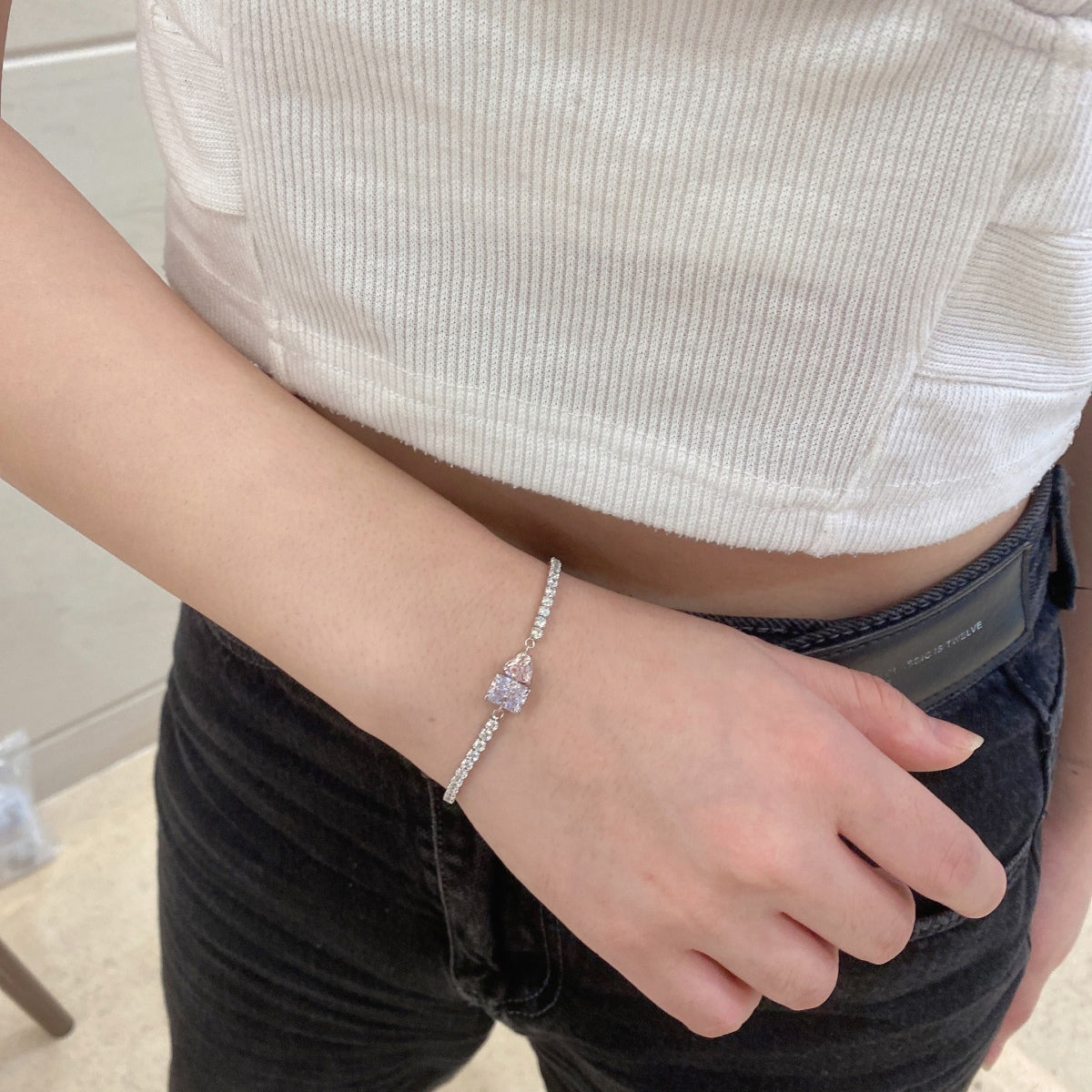 [Amore Jewelry]Dazzling Unique Multi Shape Lover Bracelet