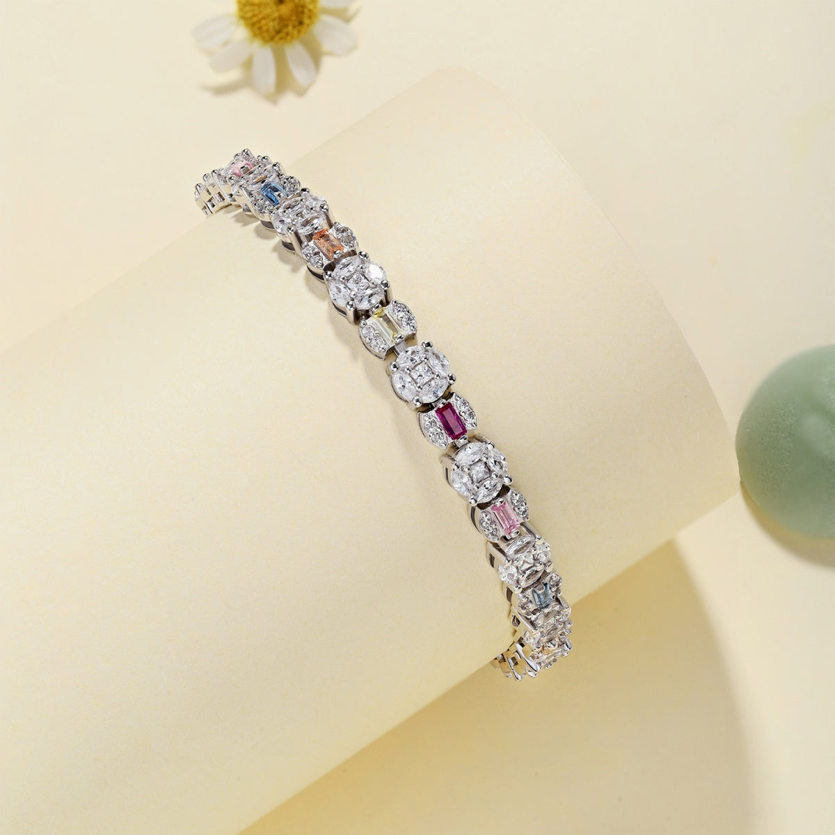 [Amore Jewelry]Dazzling Radiant Multi Cut Daily Bracelet