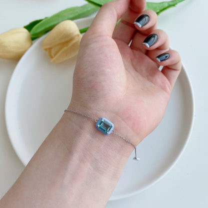 [Amore Jewelry]2.0 Carat Sparkling Colorful Emerald Cut Daily Bracelet