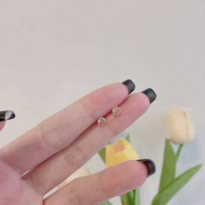 [Amore Jewelry]Sparkling Colorful Round Shape Earrings