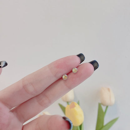 [Amore Jewelry]Sparkling Colorful Round Shape Earrings