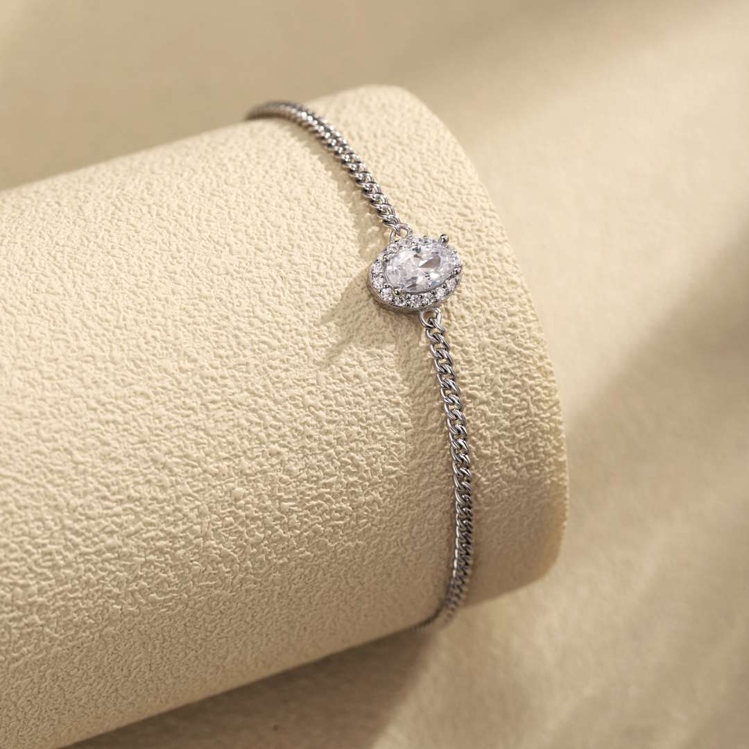 [Amore Jewelry]Exquisite Oval Shape Bracelet