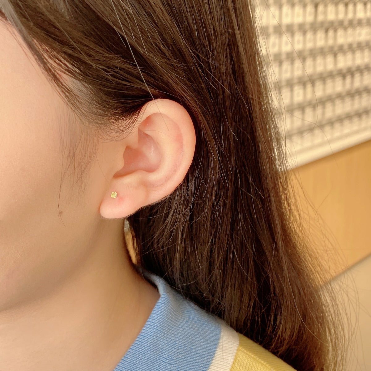 [Amore Jewelry]Delicate Solitaire Earrings