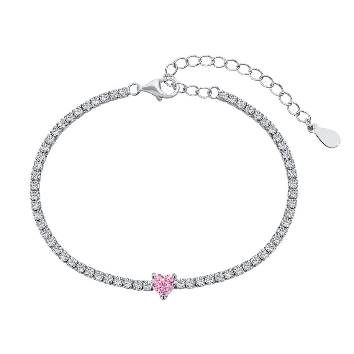 [Amore Jewelry]0.5 Carat Elegant Romantic Heart Shape Lover Bracelet
