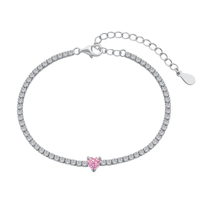 [Amore Jewelry]0.5 Carat Elegant Romantic Heart Shape Lover Bracelet