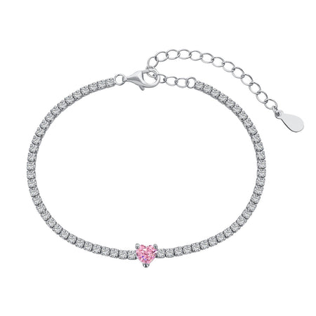 [Amore Jewelry]0.5 Carat Elegant Romantic Heart Shape Lover Bracelet