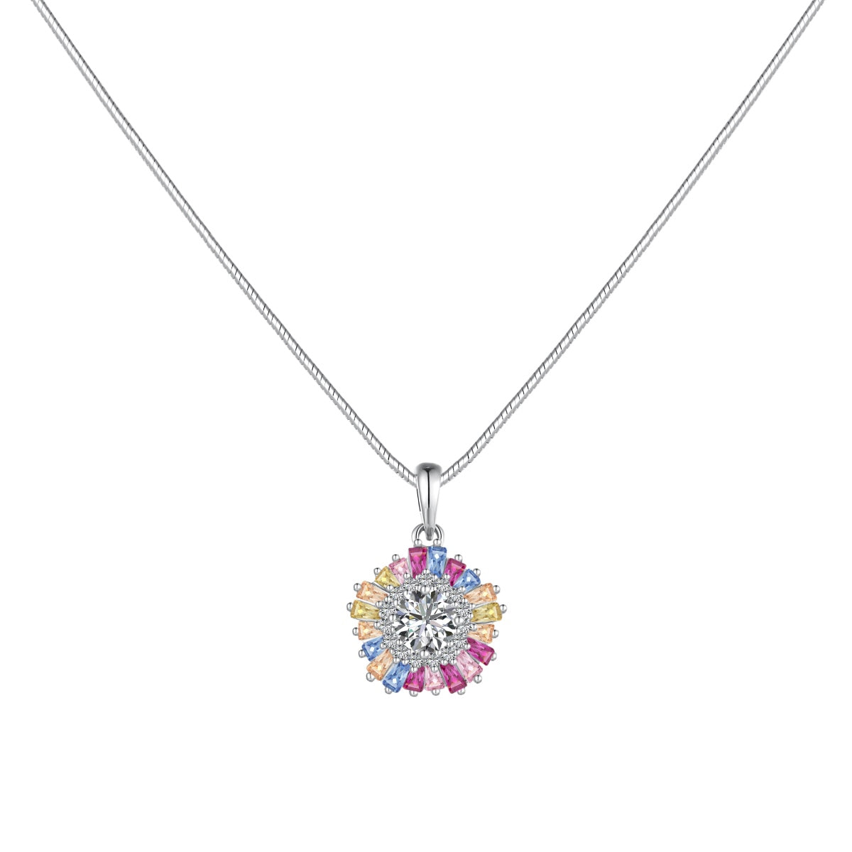 [Amore Jewelry]Charming Flower Colorful Necklace