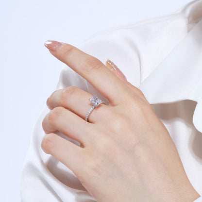 [Amore Jewelry]2.0 Carat Dazzling Sparkling Radiant Cut Party Ring