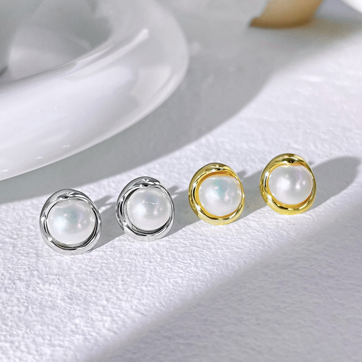 [Amore Jewelry]Dainty Bread Pearl Earrings