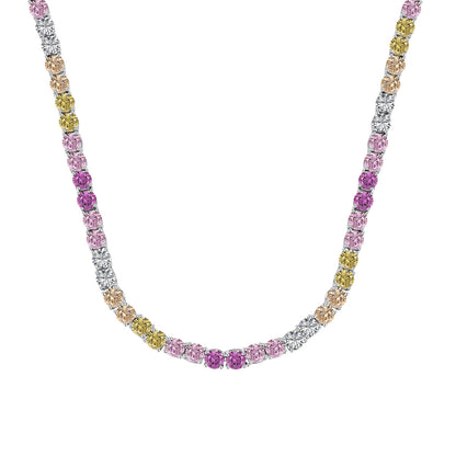 [Amore Jewelry]Delicate Colorful Tennis Necklace