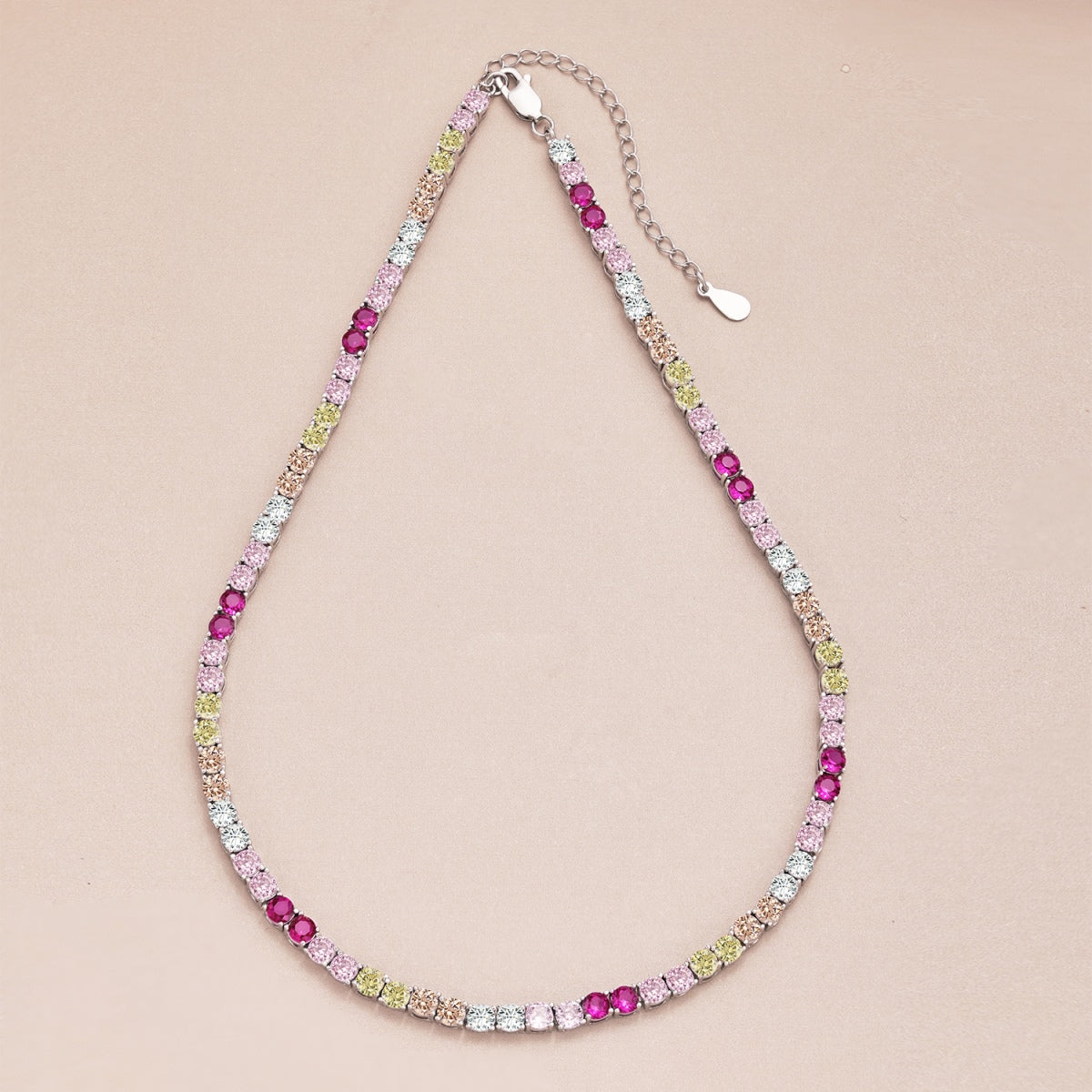 [Amore Jewelry]Delicate Colorful Tennis Necklace