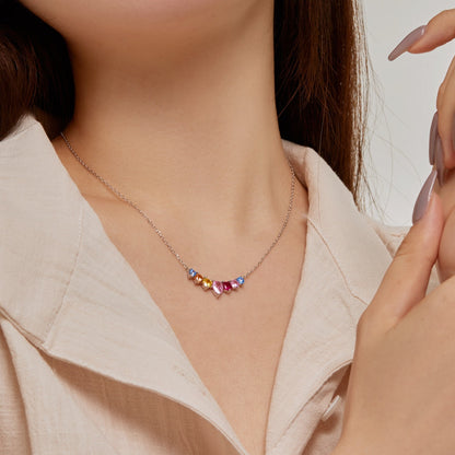 [Amore Jewelry]Dainty Colorful Heart Necklace