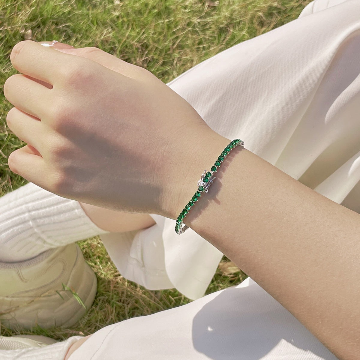 [Amore Jewelry]Radiant Colorful Round Cut Party Bracelet