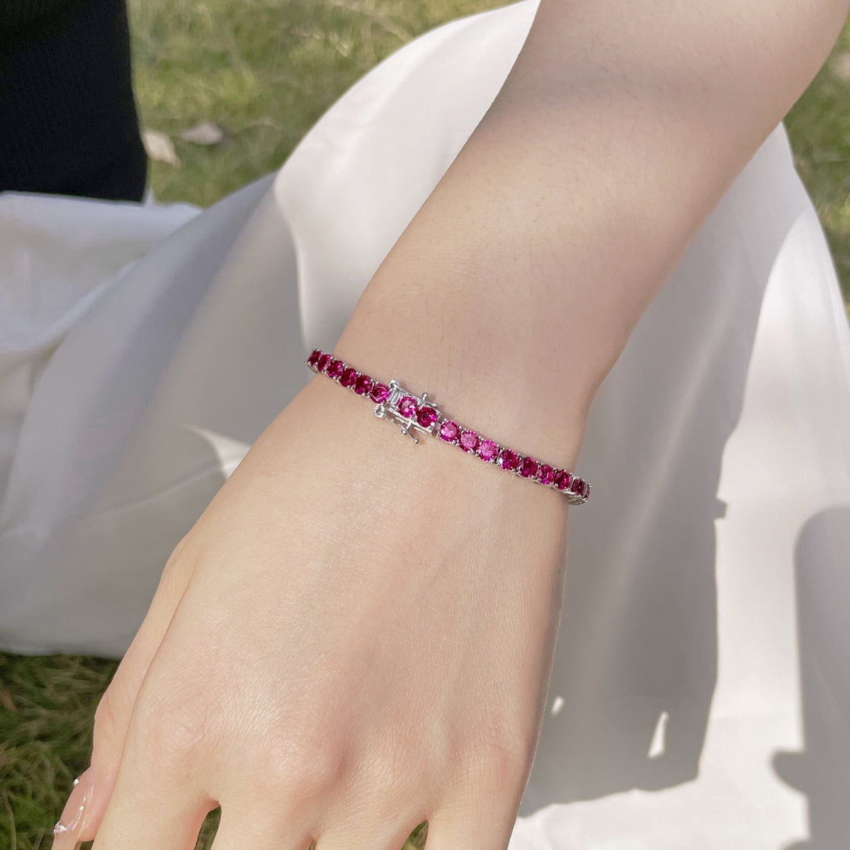 [Amore Jewelry]Radiant Colorful Round Cut Party Bracelet