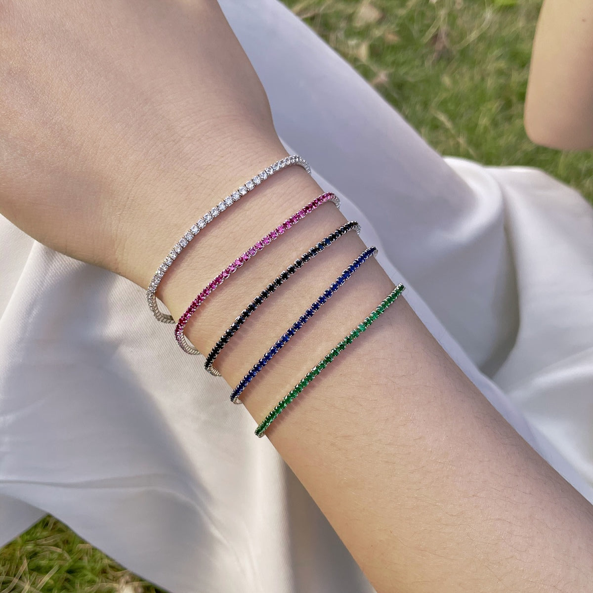 [Amore Jewelry]Radiant Colorful Round Cut Party Bracelet