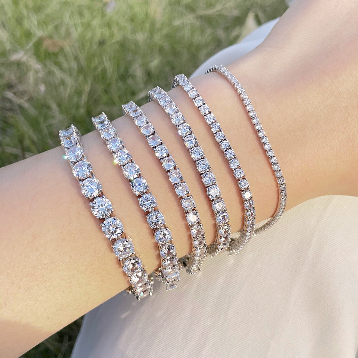[Amore Jewelry]Luxurious Ornate Round Cut Tennis Bracelet