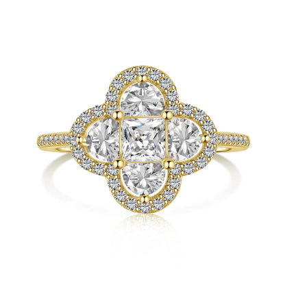 [Amore Jewelry]Luxurious Eternity Flower Shape Banquet Ring