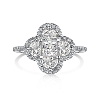 [Amore Jewelry]Luxurious Eternity Flower Shape Banquet Ring