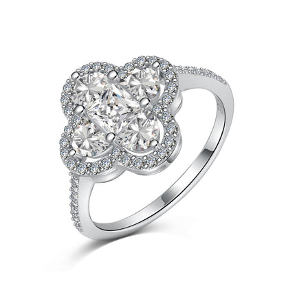 [Amore Jewelry]Luxurious Eternity Flower Shape Banquet Ring