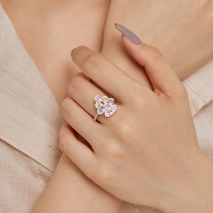 [Amore Jewelry]Sparkling Colorful Water Drop Shape Daily Ring