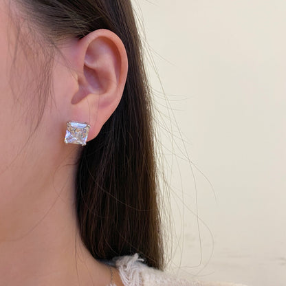 [Amore Jewelry]Delicate Square Shape Earrings