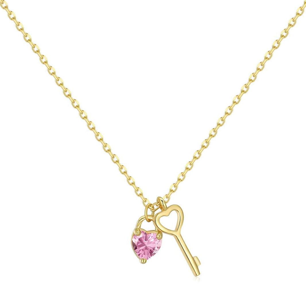 [Amore Jewelry]Unique Heart Shape Key Pendent Necklace