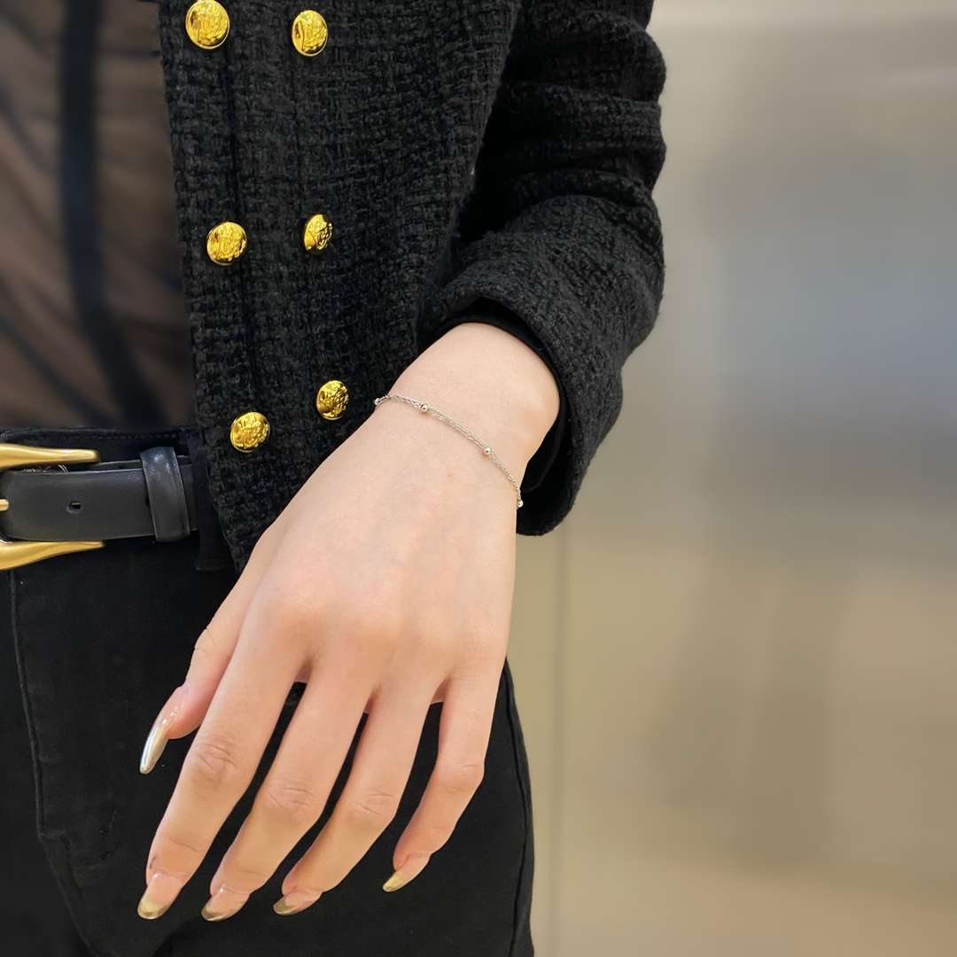 [Amore Jewelry]Delicate Bead Double Layer Bracelet