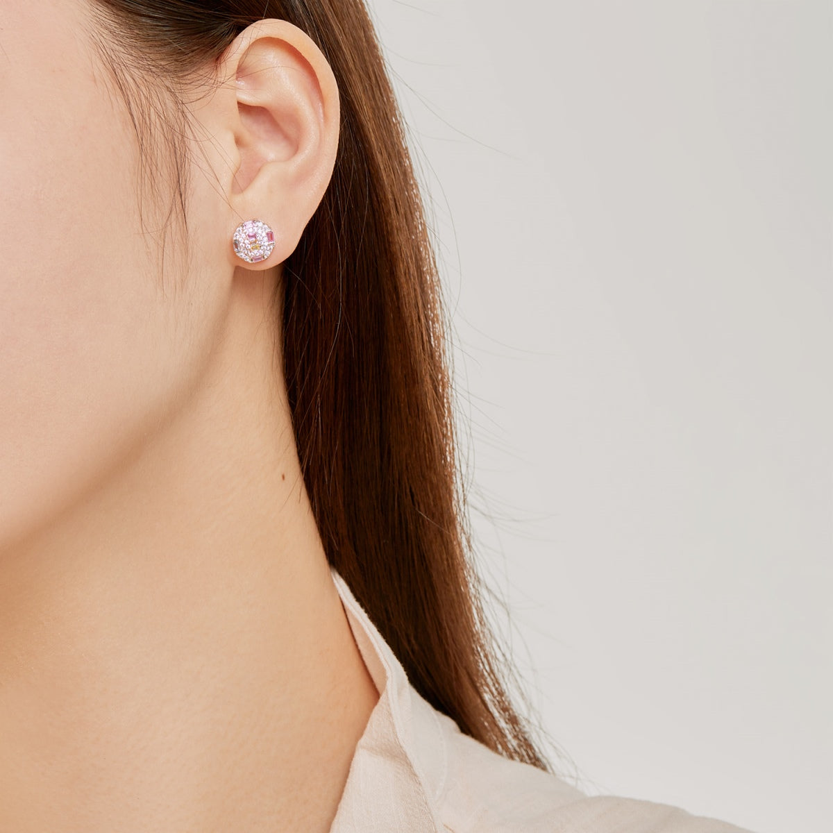 [Amore Jewelry]Ornate Colorful Octagon Shape Daily Earrings