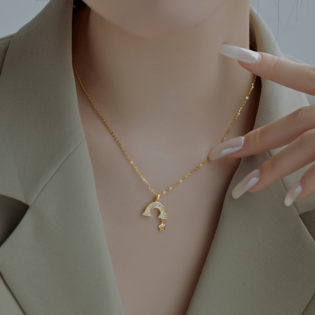 [Amore Jewelry]Unique Rainbow Star Necklace