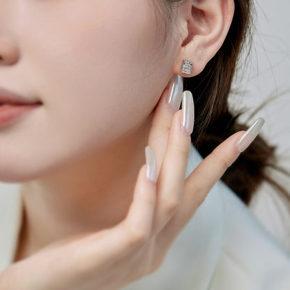 [Amore Jewelry]Radiant Luxurious Princess Cut Daily Earrings