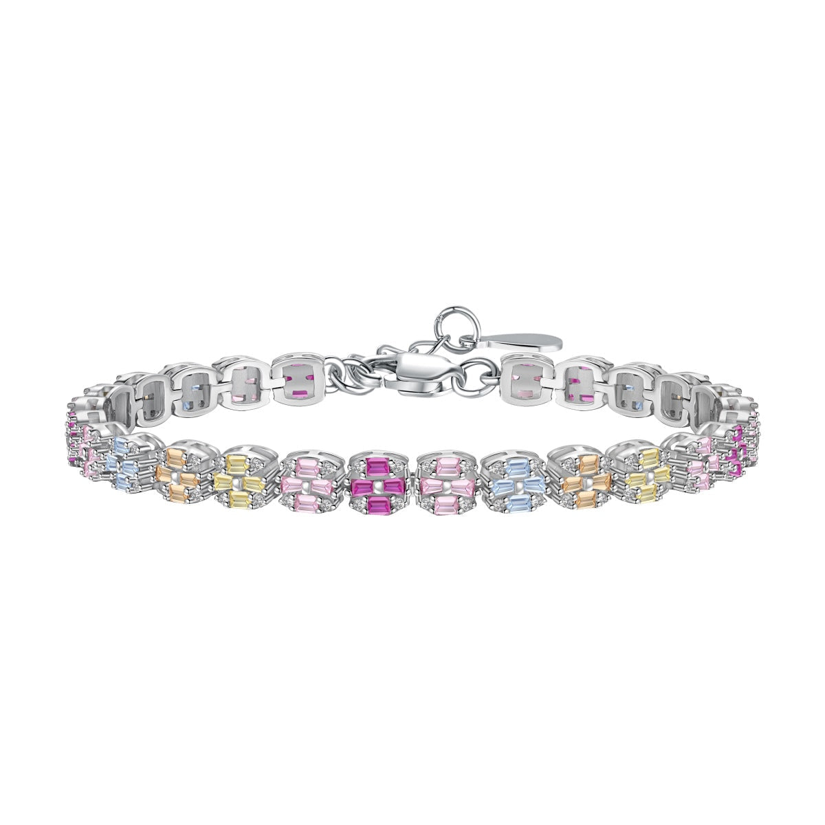 [Amore Jewelry]Delicate Colorful Emerald Cut Daily Bracelet