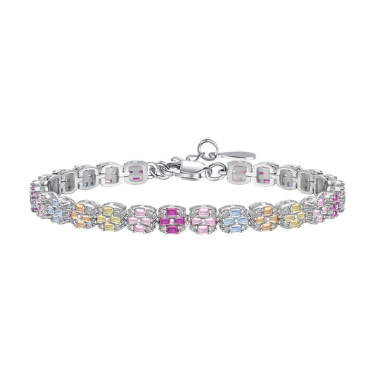 [Amore Jewelry]Delicate Colorful Emerald Cut Daily Bracelet