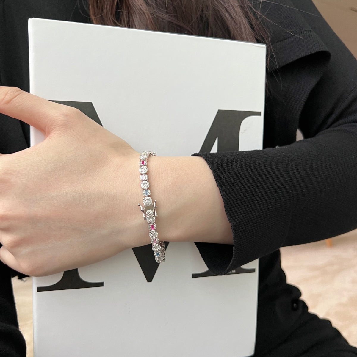 [Amore Jewelry]Dazzling Radiant Multi Cut Daily Bracelet