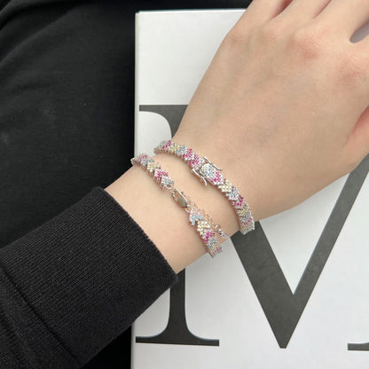 [Amore Jewelry]Ornate Sparkling Round Cut Party Bracelet